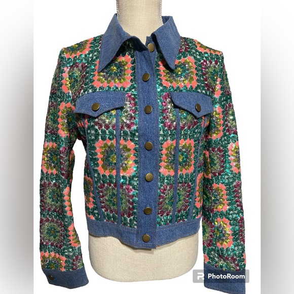 Manoush Sequin Denim Jacket - Picture 4 of 14